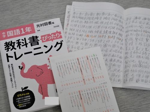 国語の定期テスト前に漢字練習